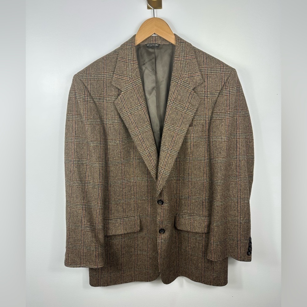 Brown Wool Sport Coat with Notched Lapel 100% Camel Hair 42R